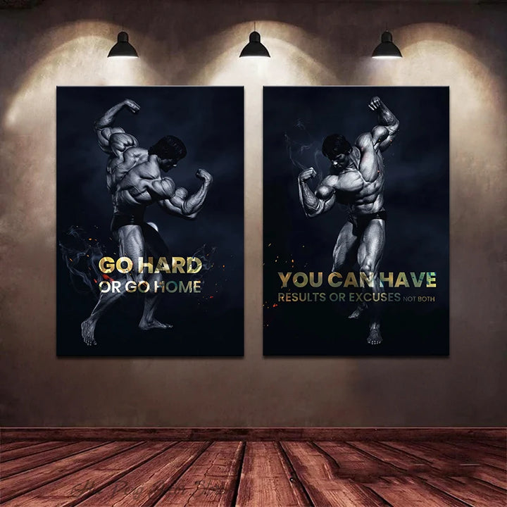 Muscular Man Bodybuilder Art Posters and Prints Canvas Painting Motivational Wall Art Pictures for Gym Living Room Home Decor