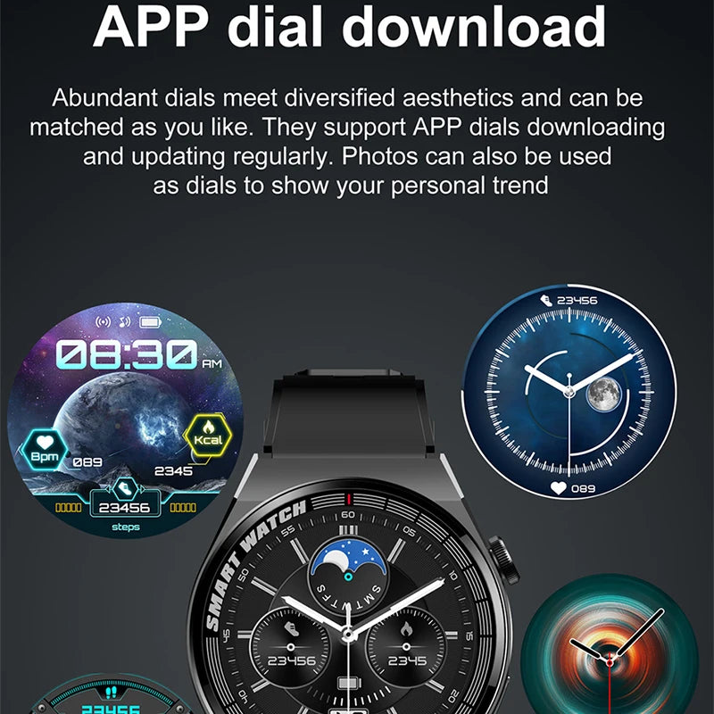 Xiaomi For Huawei Watch GT3 Pro AMOLED Smart Watch Men Custom Dial