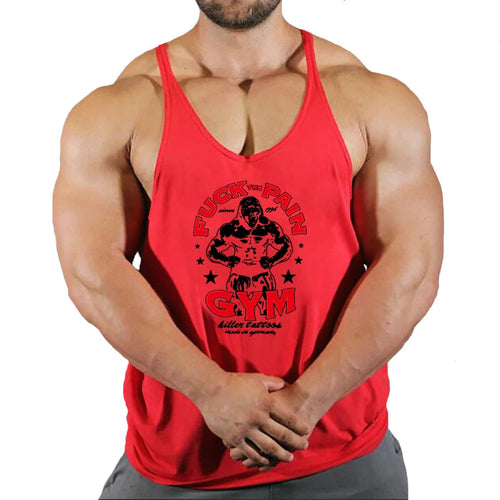 Brand Vest Muscle Fashion Gym Mens Back Tank Top Sleeveless Stringer