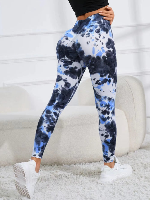 Tie Dye Seamless Leggings Women for Gym Yoga Pants Push Up Workout