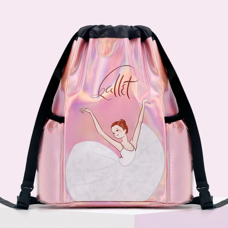 Girls Laser Shiny Ballet Dance Bags Kids Training Shoulder Gym