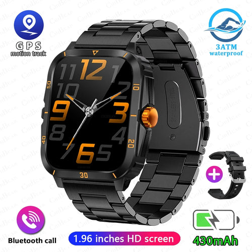 2024 Men Smartwatch 3ATM Waterproof Barometer Altimeter GPS Trajectory