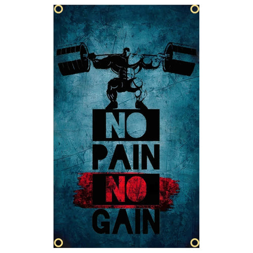 GYM Flag Message Signs Slogan Exercise Fitness Poster Advertise Logo