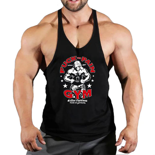 Brand Vest Muscle Fashion Gym Mens Back Tank Top Sleeveless Stringer