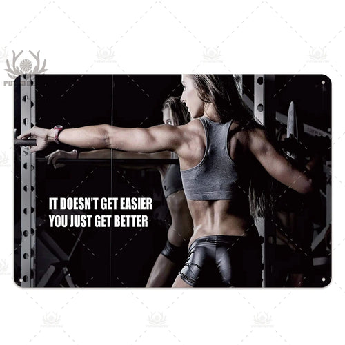 Putuo Decor Gym Tin Sign Plaque Metal Plate Work Out Wall Art Poster