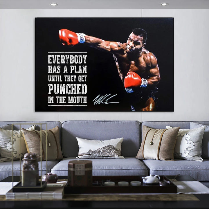 Boxing King Mike Tyson Motivational Quotes Canvas Painting Posters and Print Wall Art Picture for Living Room Home Decor Cuadros