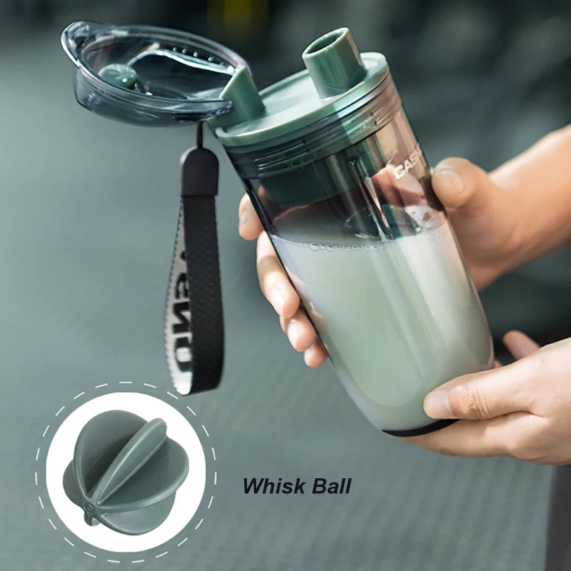 400ml Sport Shaker Bottle Plastic Water Bottle with Whisk Ball Lid Tea