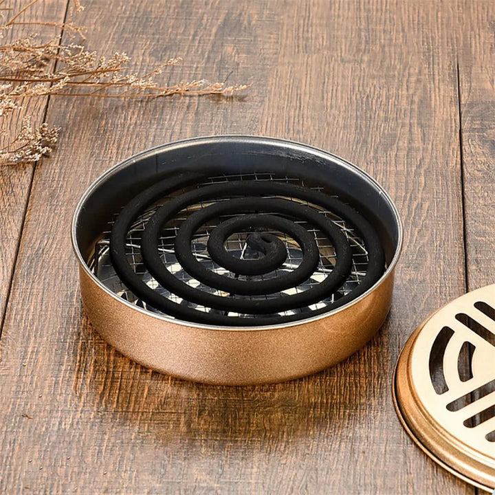 Stainless Steel Mosquito Coil Box Tray Shelf Home With Cover And Fireproof Anti-scalding Creative Incense Stove Mosquito Coil