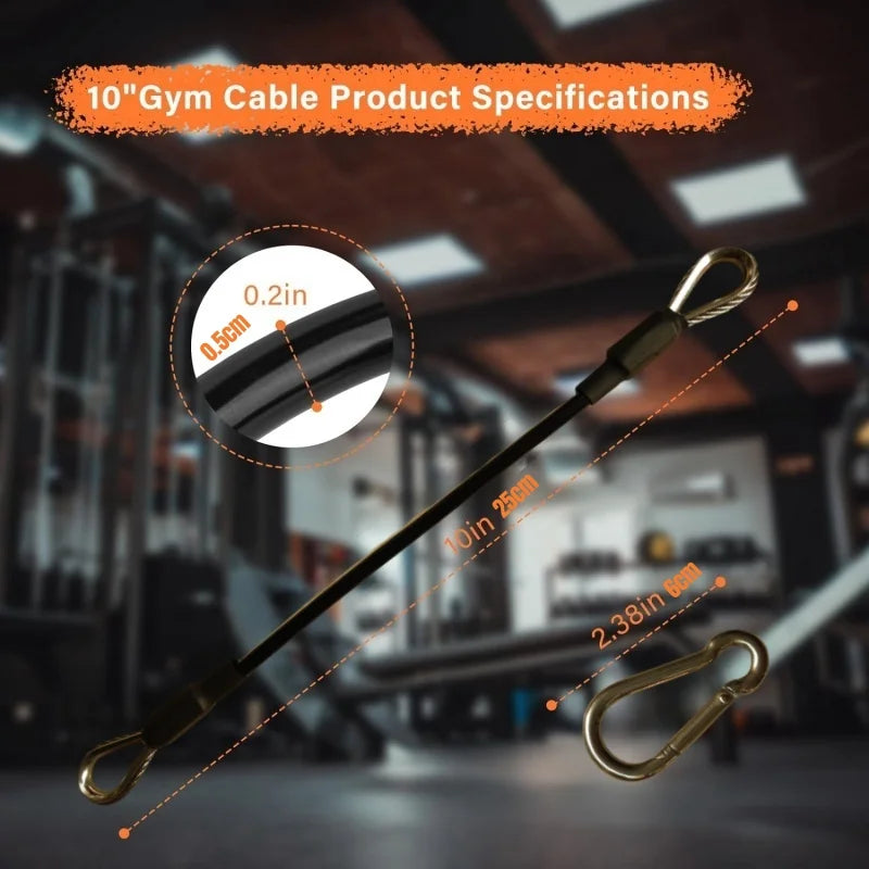 2 Pcs 25cm Gym Cable Extension Compatible with Bowflex Home Gym