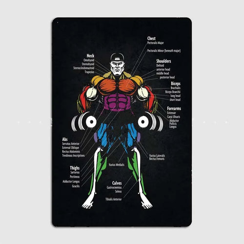 Gym Motivation High Quality Metal Fitness Poster for Gym Wall Decor