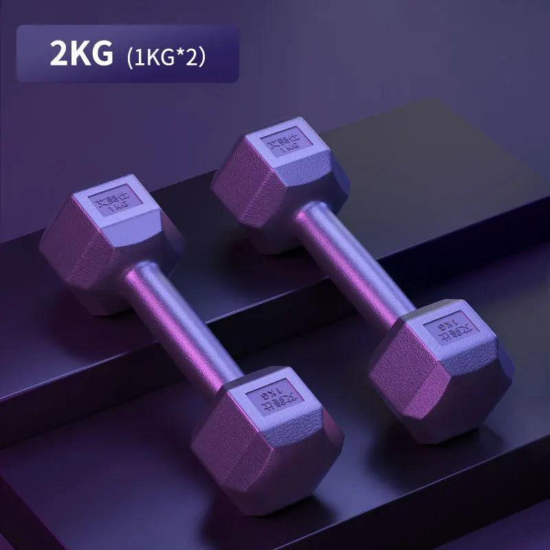 Hexagonal Dumbbells for Men Students Home Fitness Equipment Children Wrapped Dumbbells Pair 0kg 5kg Arm Muscle Training