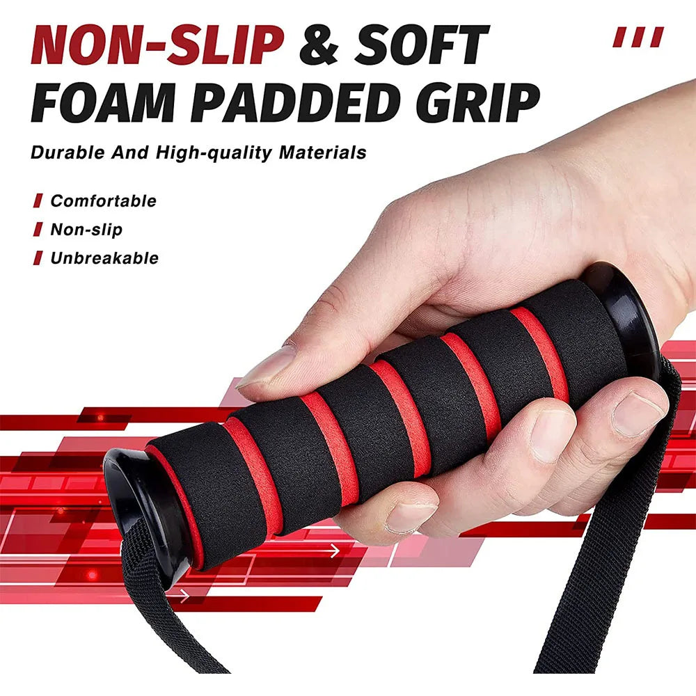 1Pair Gym Resistance Bands Foam Handles Anti-slip Grip Strong Nylon
