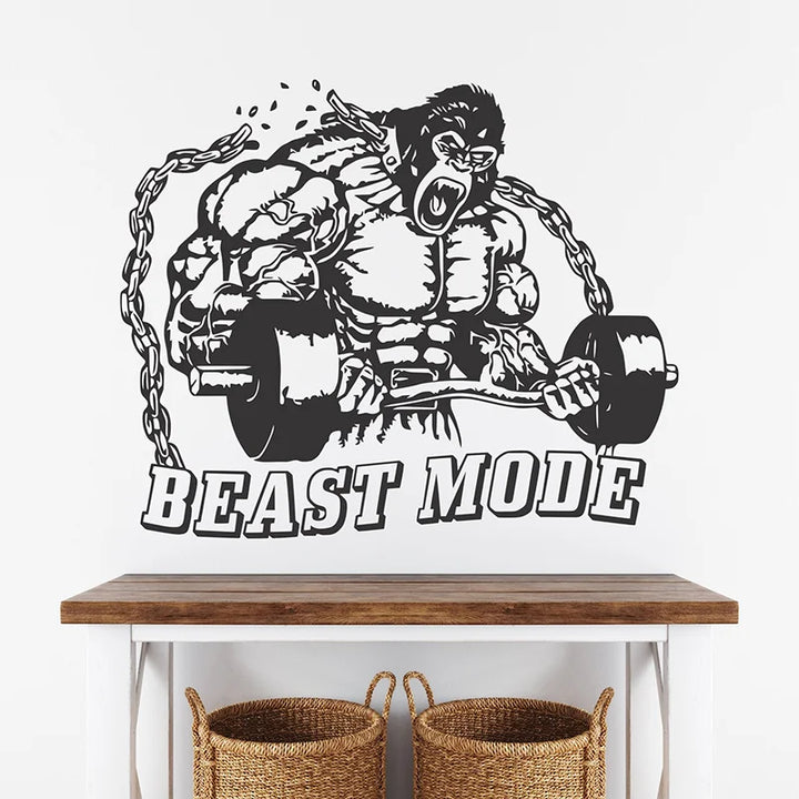 Gorilla Gym Sign Wall Decals Vinyl Interior Fitness Beast Mode on