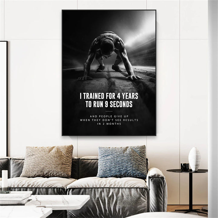 Champion Mindset Poster Gym Decor Motivational Running Art Print