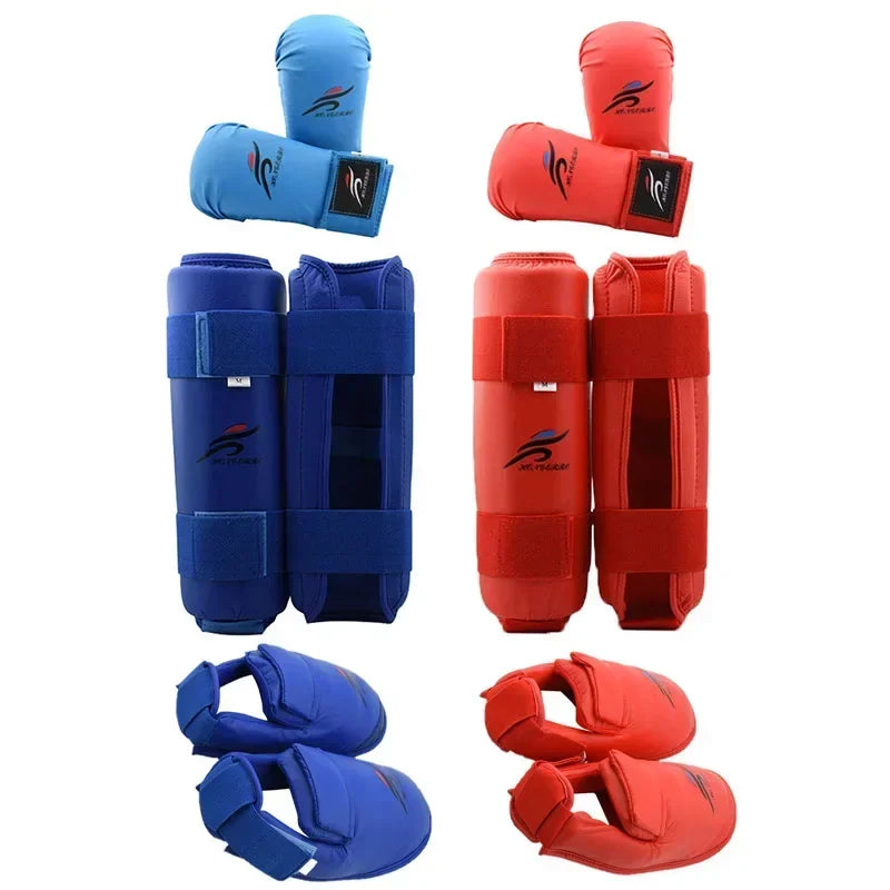 Taekwondo Karate Boxing Leg Hand Foot Protector Set Sparring Gear Shin