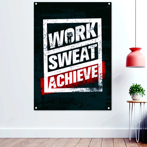 NO PAIN NO GAIN Success Inspirational Poster Wall Hanging Flag Mural