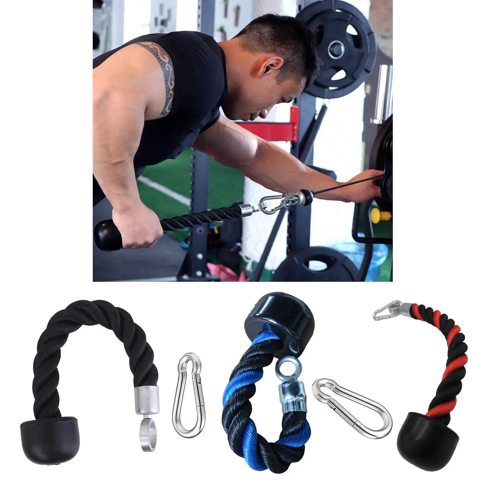 Single Handle Pulley Cable Tie for Triceps Rope Pull Down Attachment
