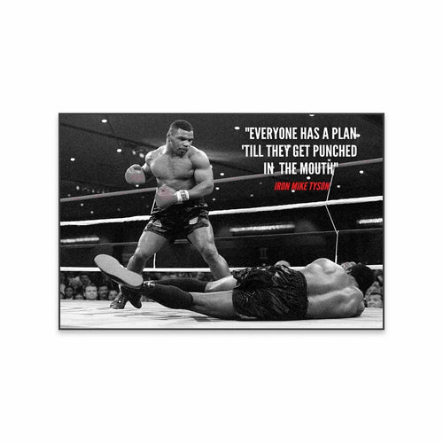 Fitness Motivational Poster Mike Tyson Boxing Sport Quote Art Gym Wall