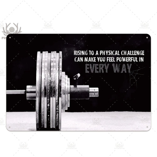 Putuo Decor Gym Tin Sign Plaque Metal Plate Work Out Wall Art Poster