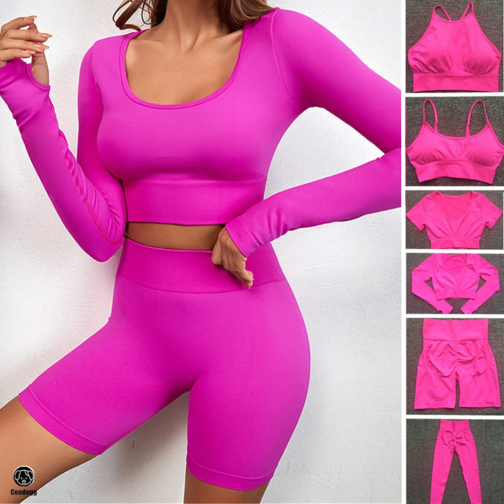 1PCS Seamless Women Tracksuits Yoga Set Workout Sportswear Gym Fitness