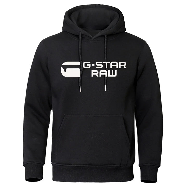 2024 New G-star RAM trendy fashion casual sportswear comfortable printed loose top pullover men's hooded sweatshirt street wear