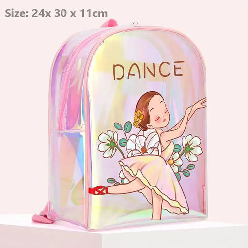 Girls Laser Shiny Ballet Dance Bags Kids Training Shoulder Gym