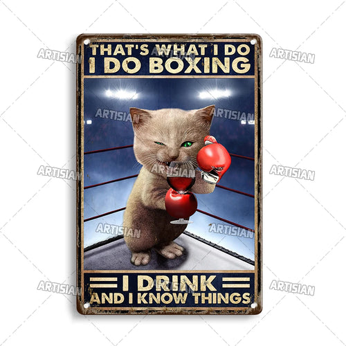 Artisian Sport Metal Sign Boxing Tin Poster Retro Decorative Plate Gym