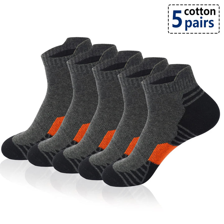 5 Pairs Sport Ankle Socks Men Running Low Cut Cotton Sock Outdoor