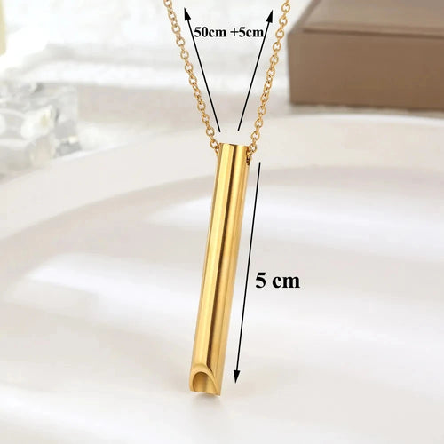 Stainless Steel Anxiety Breathing Necklace for Women Stress Relief