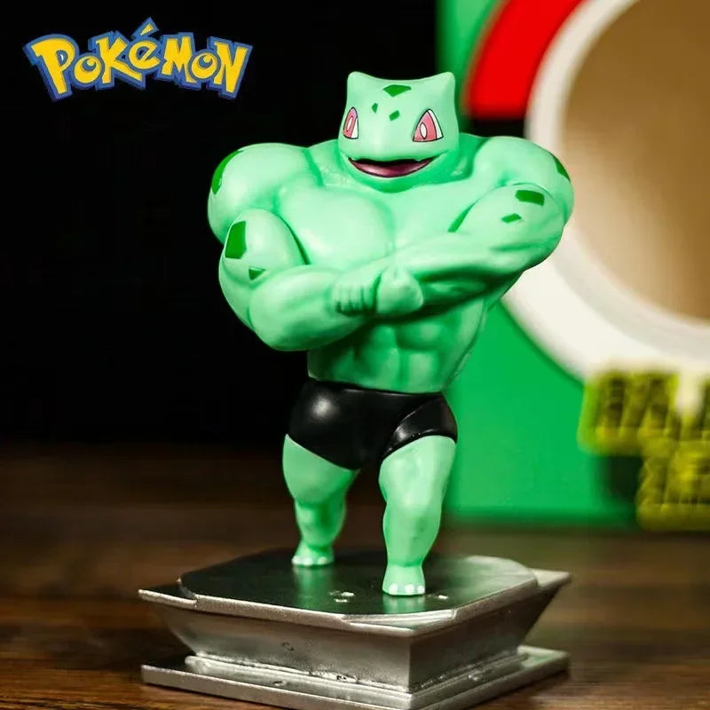 Pokemon Anime Action Figure Pikachu Charmande Cosplay Muscle Man Squirtle Psyduck PVC Toys Mini Model Doll Kids Birthday Gift