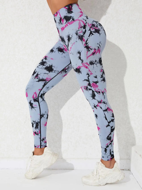 Tie Dye Seamless Leggings Women for Gym Yoga Pants Push Up Workout