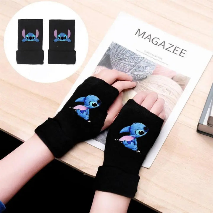 Stitch Gloves Star Baby Anime Peripheral Half Finger Gloves