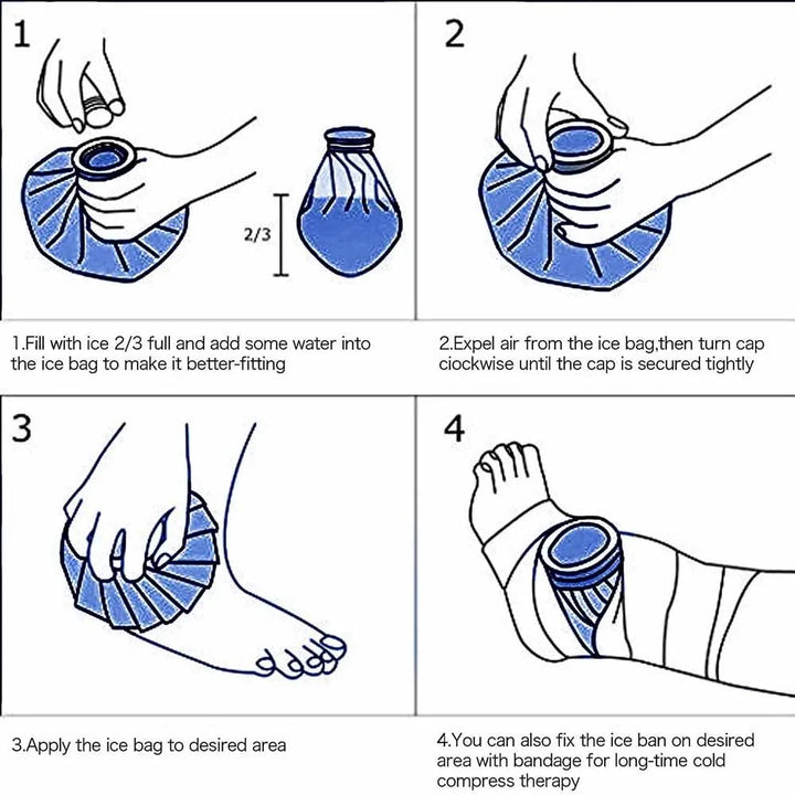 Reusable Ice Bag Bandage with Reusable Ice Bag Pack for Calf Knee Ankle Shoulder Neck Sprained Hot & Cold Compress Pain Relief