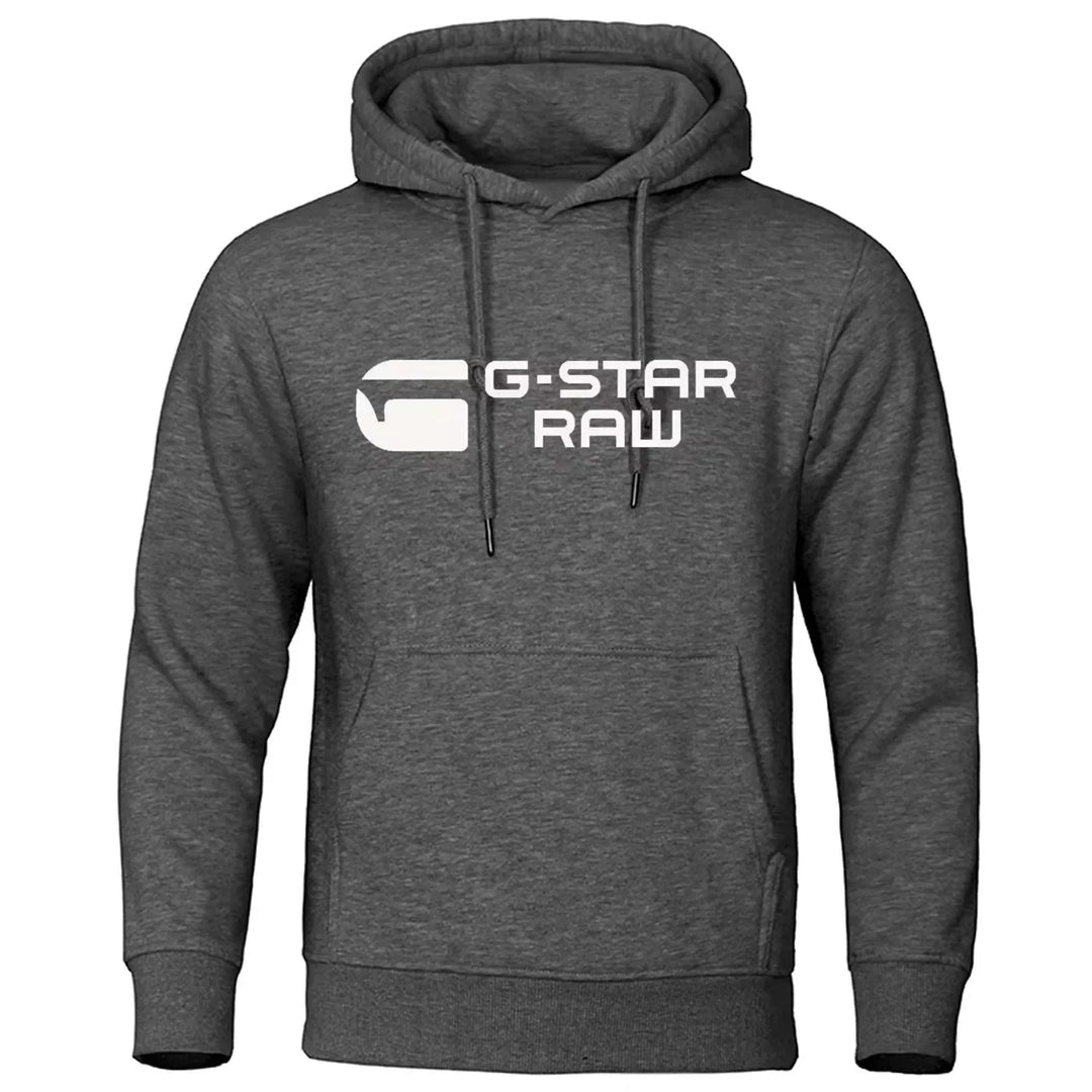 2024 New G-star RAM trendy fashion casual sportswear comfortable printed loose top pullover men's hooded sweatshirt street wear