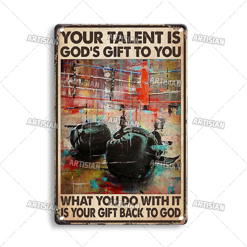 Artisian Sport Metal Sign Boxing Tin Poster Retro Decorative Plate Gym