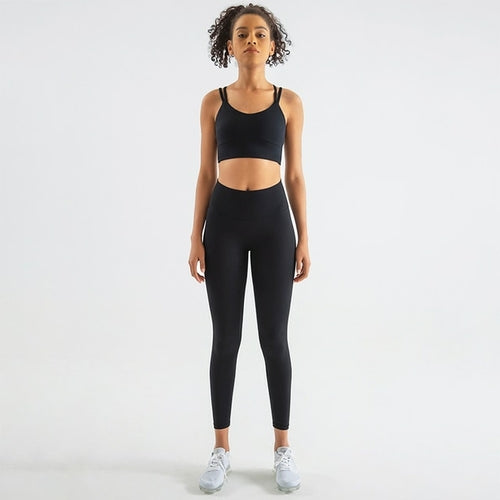 SOISOU New Nylon Yoga Set Women's Tracksuit Fitness Gym Two Piece Set