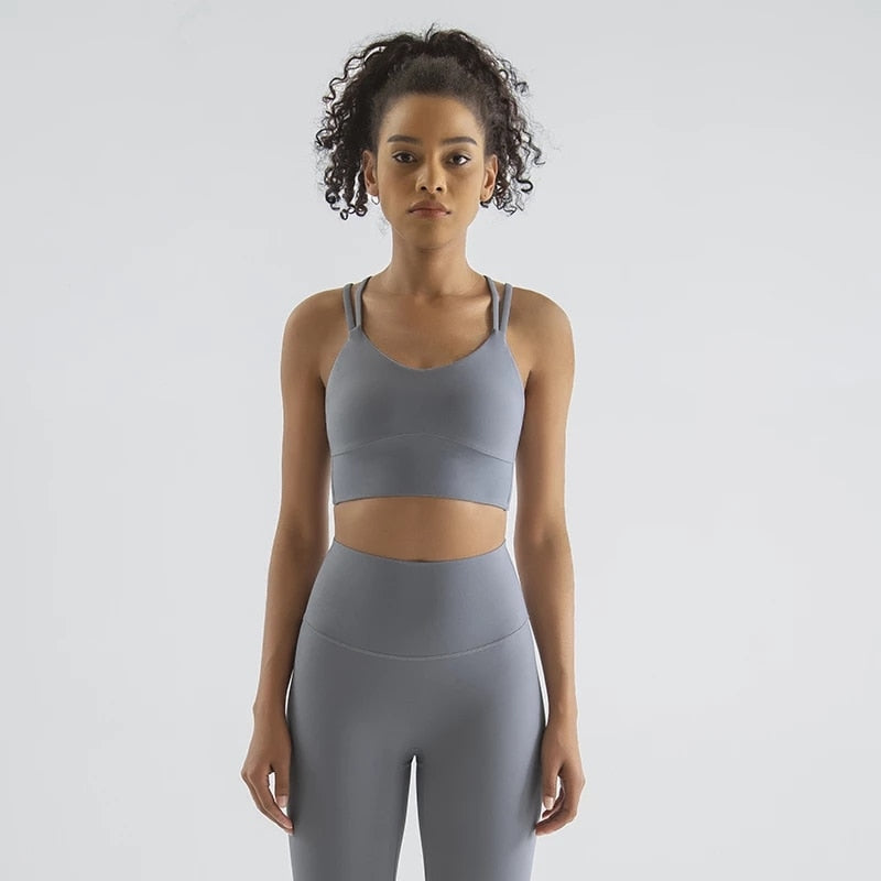 SOISOU New Nylon Yoga Set Women's Tracksuit Fitness Gym Two Piece Set