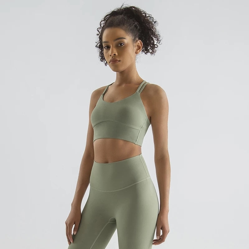 SOISOU New Nylon Yoga Set Women's Tracksuit Fitness Gym Two Piece Set