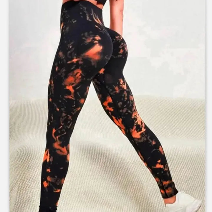 Tie Dye Seamless Leggings Women for Gym Yoga Pants Push Up Workout