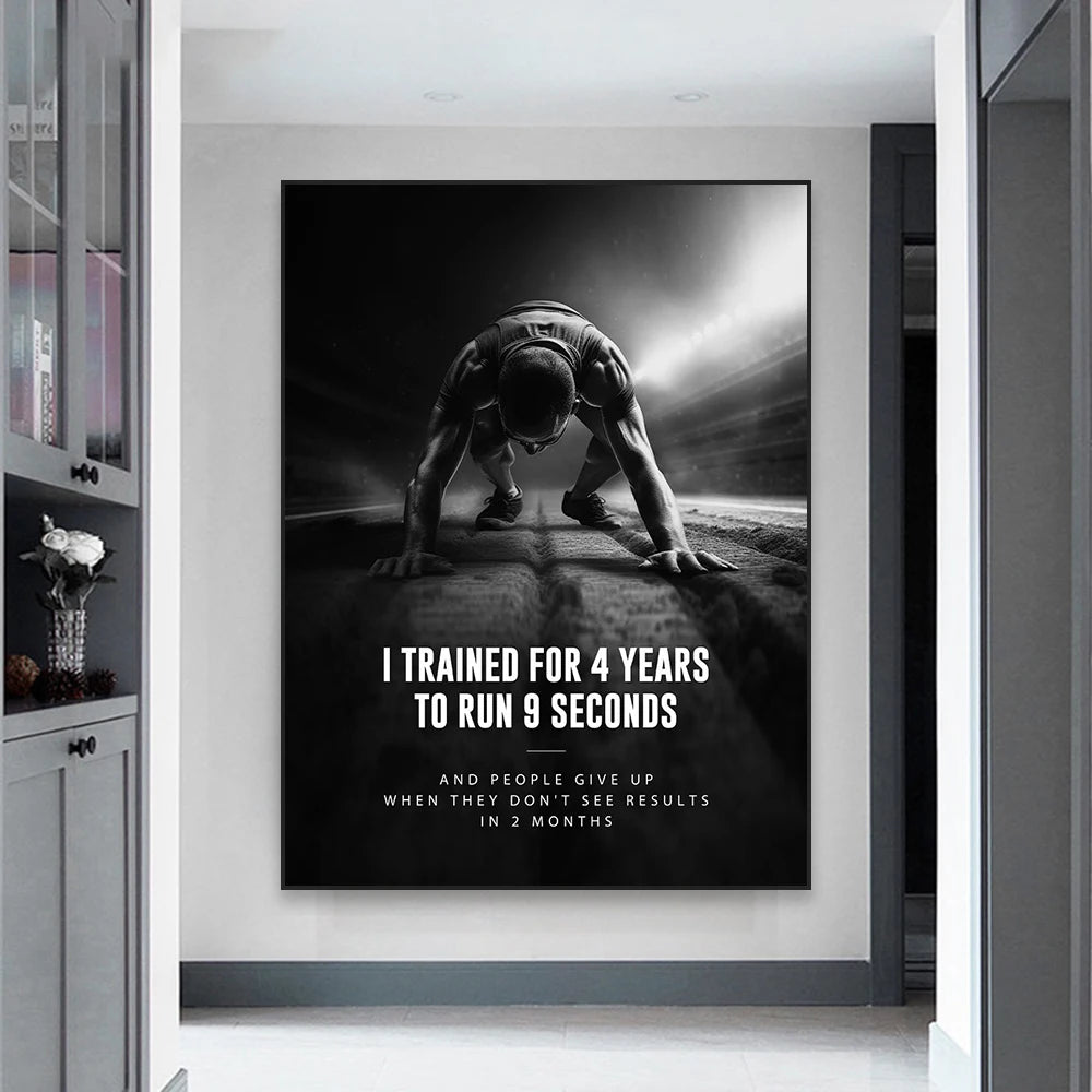 Champion Mindset Poster Gym Decor Motivational Running Art Print
