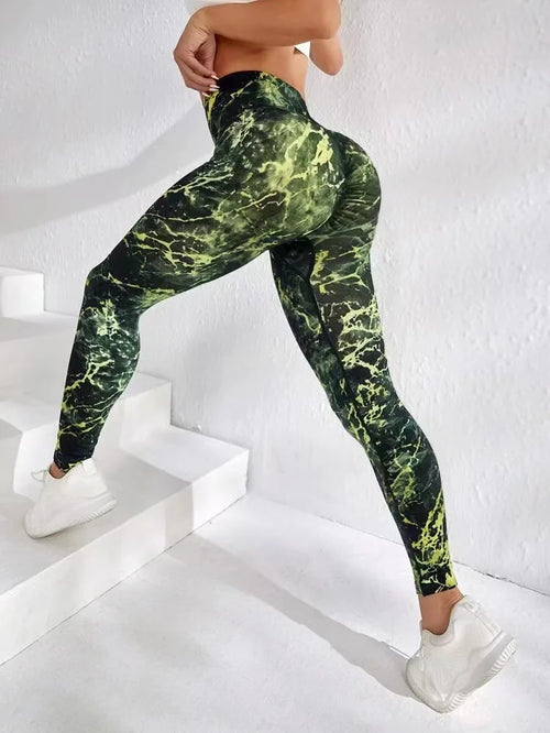 Tie Dye Seamless Leggings Women for Gym Yoga Pants Push Up Workout