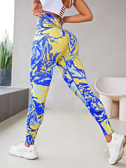 Tie Dye Seamless Leggings Women for Gym Yoga Pants Push Up Workout