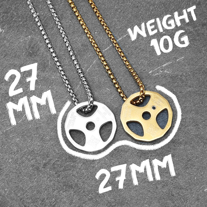 Dumbbell Men Necklaces 316L Stainless Steel Go Fit Pendant Fitness Muscles Bodybuilding Chain Punk Rock for Rider Jewellery Gift