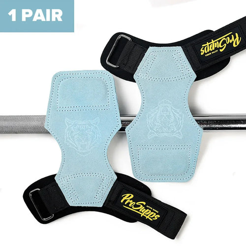 1Pair Cowhide Fitness Gloves straps Gym Gloves Grips Anti-Skid Weight
