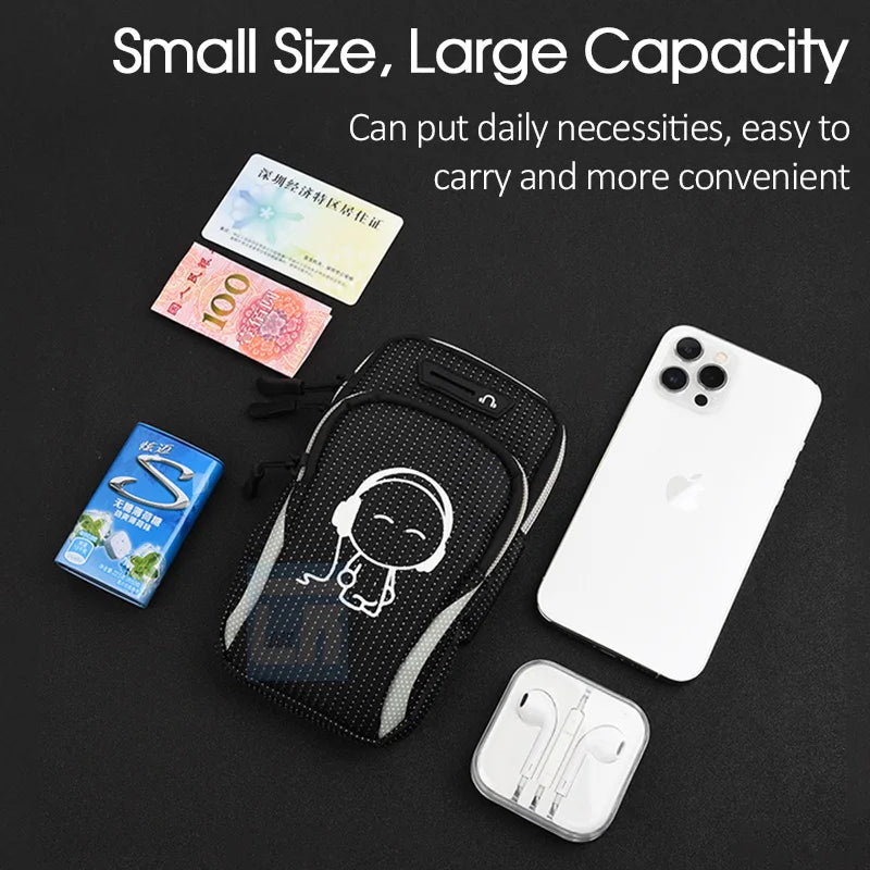 6.5‘’Universal Cell Phone Running Outdoor Sports Breathable Arm Bag