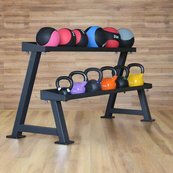 High Quality Two Tiers Kettlebell Rack Storage Kettlebell Weight Rack