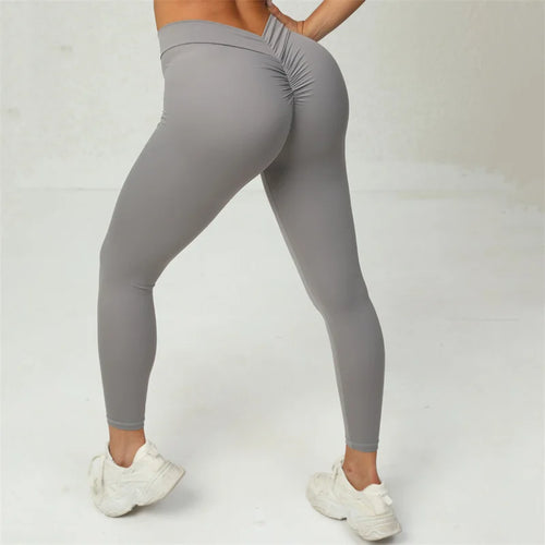 Fitness Back V Leggings Yoga Pants Sports High Waist Scrunch Leggings