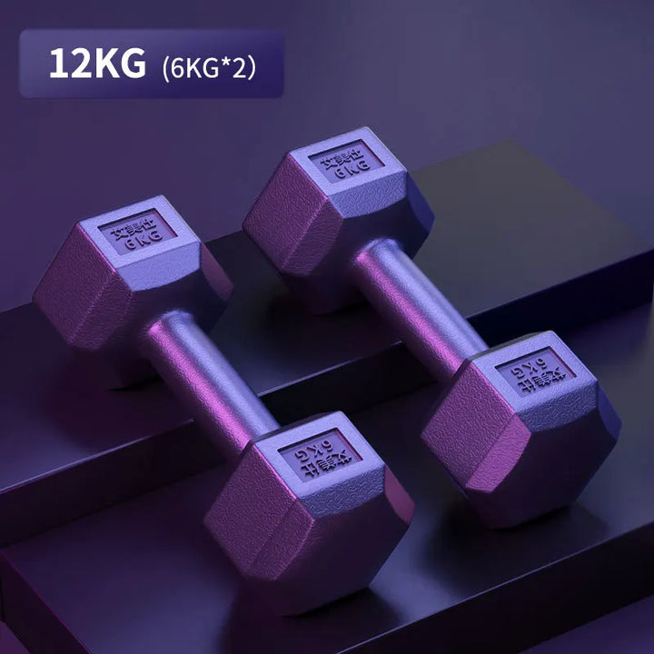 Hexagonal Dumbbells for Men Students Home Fitness Equipment Children Wrapped Dumbbells Pair 0kg 5kg Arm Muscle Training