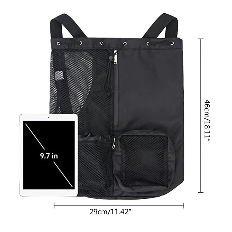 Swim Bag Mesh Drawstring Backpack with Wet Pocket Suitable for