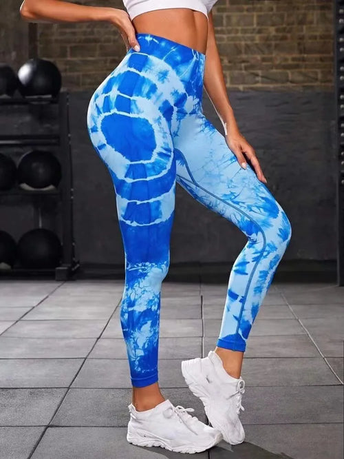 Tie Dye Seamless Leggings Women for Gym Yoga Pants Push Up Workout